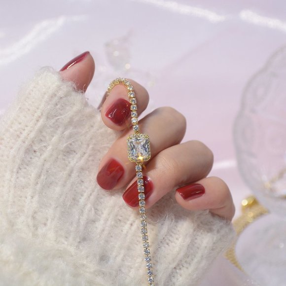 NEW 14K White Gold Plated Diamond Halo Bracelet - Picture 5 of 7